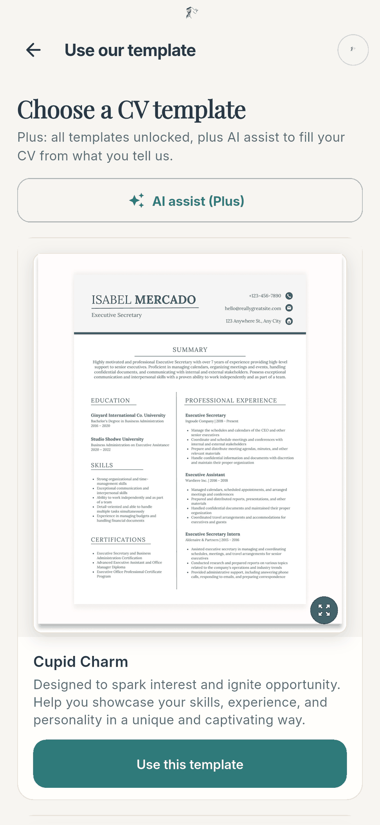 HealthHive cv screen